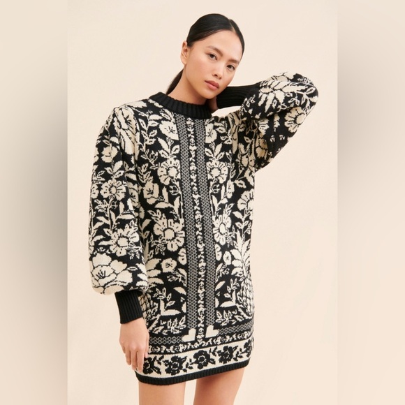 FARM RIO Pineapple Garden Mini Knit Sweater Dress - Picture 4 of 14